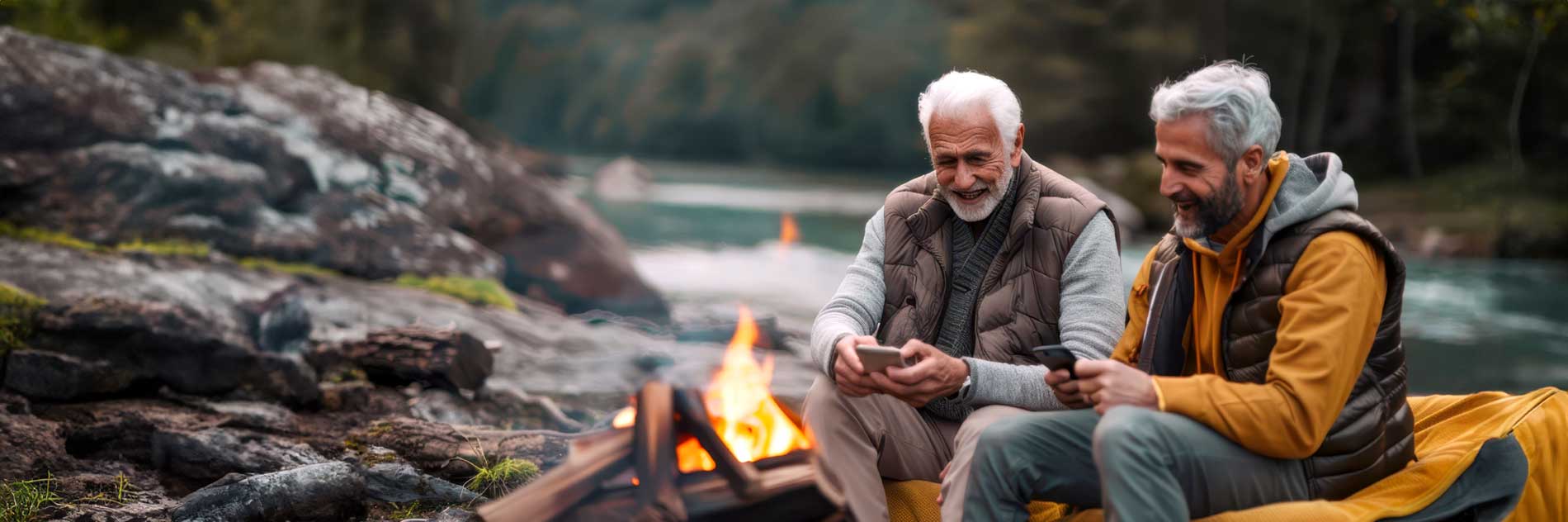Two men relaxing after prostate cancer treatment