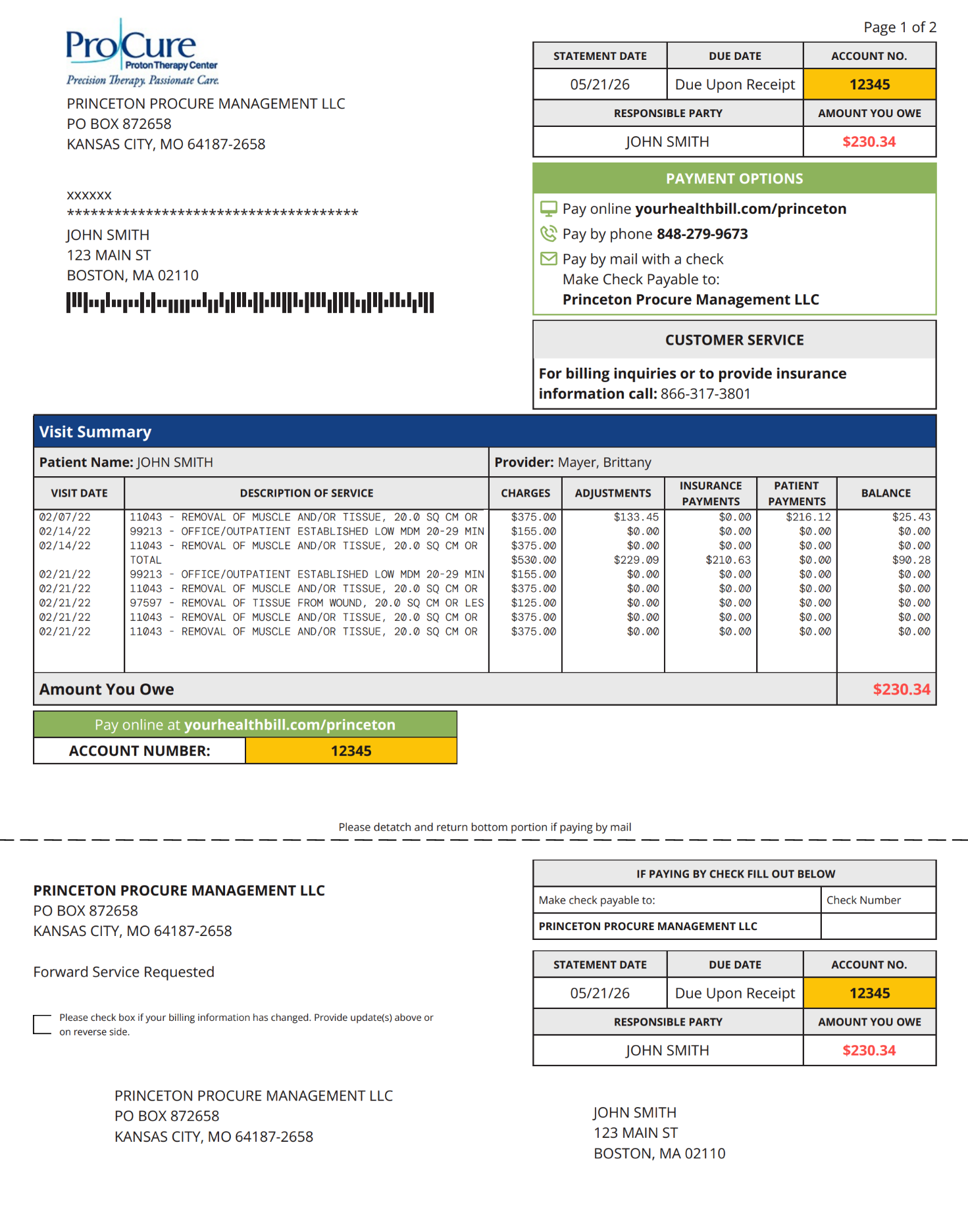 sample bill